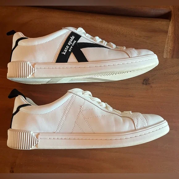 Kate Spade-K As In Kate Court Sneakers US 10B
EUR40.5 Black & White leather logo - Picture 8 of 15